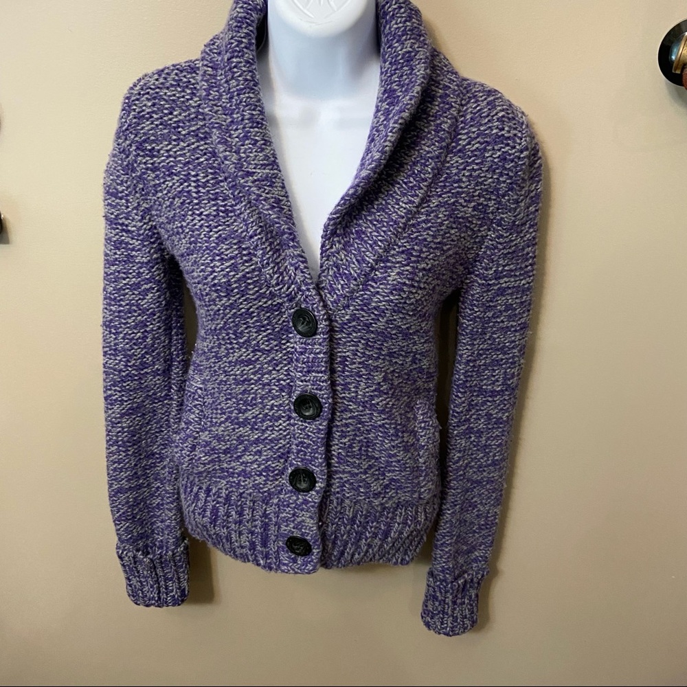 AMERICAN EAGLE - Purple Marled Womens  Button up Cardigan Sweater- Size XS